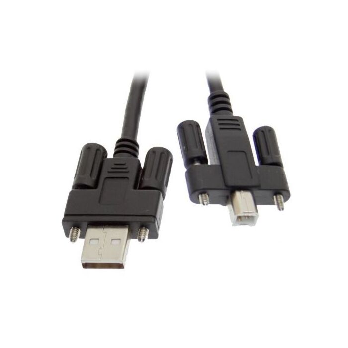 Screw Lock USB 2.0 Hi-Speed A to B Device Cable 6ft. Black