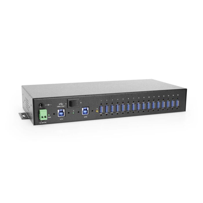 16 Port Managed USB 3.2 Gen 1 Hub w/ 15KV ESD Surge Protection