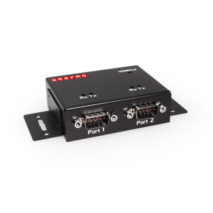 USB Industrial 2-Port Serial Adapter RS-232 w/FTDI Chipset, RX/TX LED Indicators, DIN Rail & Surface Mounting Brackets