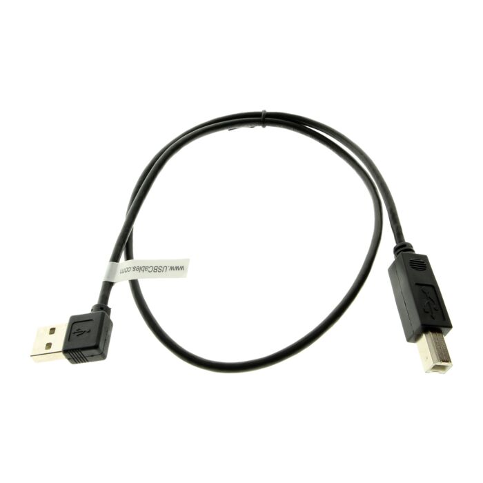 2ft. Black Right to Straight A to B 28/28AWG Cable USB 2.0 RoHS