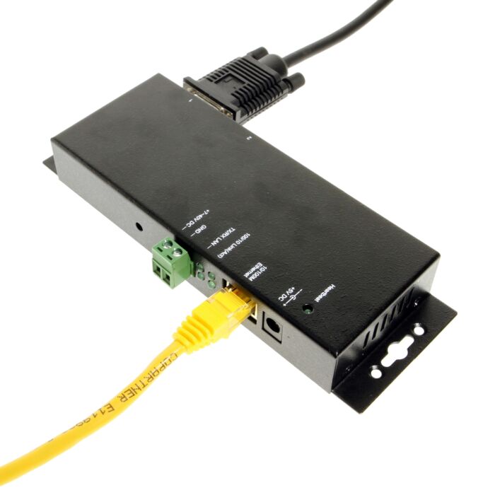 Industrial 2-Port RS-232 to Ethernet Data Gateway TCP/IP
