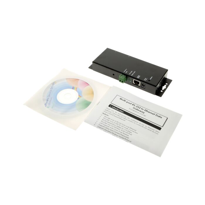 Industrial 2-Port RS-232 to Ethernet Data Gateway TCP/IP