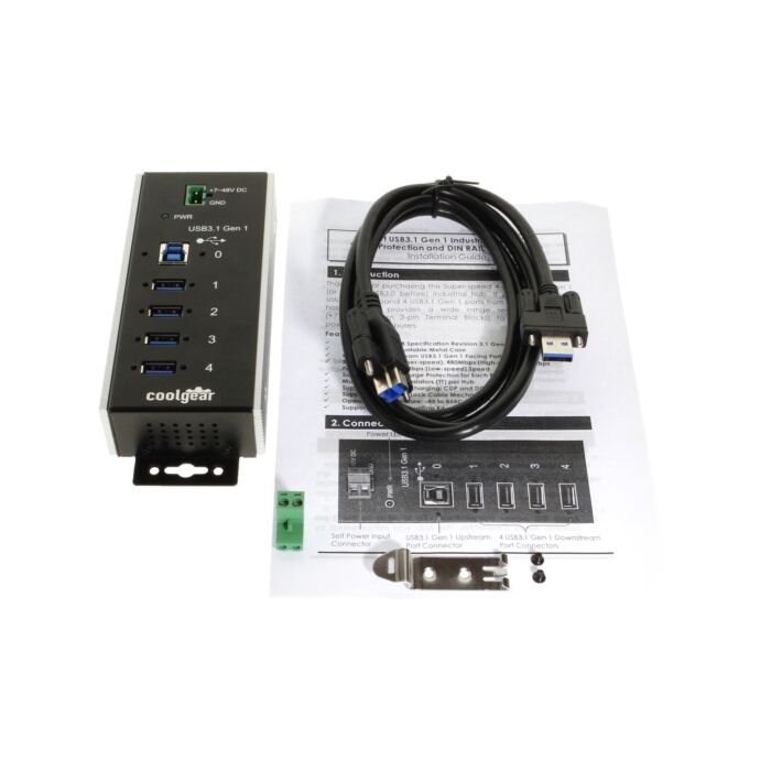 4 Port USB 3.2 Gen 1 Industrial Wide Temp. Range Hub
