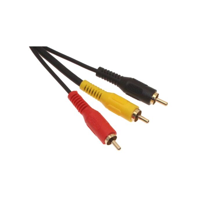 12ft. Stereo / VCR RCA Cable, 2 RCA (Audio) + RCA RG59 Video Gold Plated