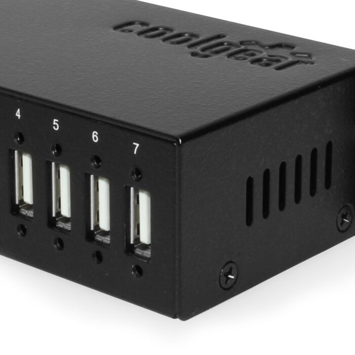 Metal 7-Port USB 2.0 Hub w/ DIN RAIL Mounting Kit Japan NEC Chip