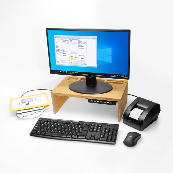 Metal 7-Port USB 2.0 Powered Hub for PC-MAC with Power Adapter