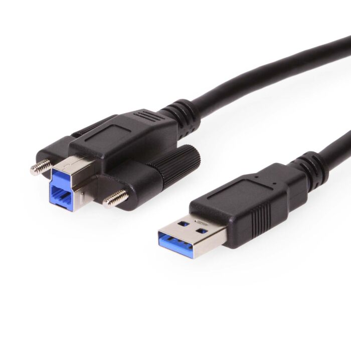18in. USB 3.2 Gen 1 SuperSpeed Standard Type-A to Screw-Lock Type-B Cable