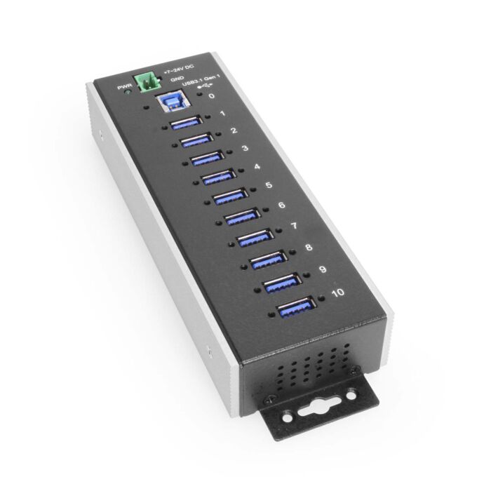 10 Port USB 3.2 Gen 1 Industrial Wide Temp Range Hub