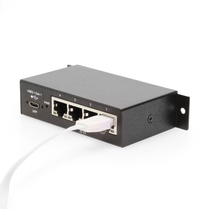 4-Port Industrial Gigabit Ethernet to USB 3.2 Gen 1 Type-C Adapter