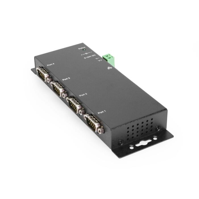 4-Port RS-232/422/485 Serial to Ethernet Device Server, PoE Power