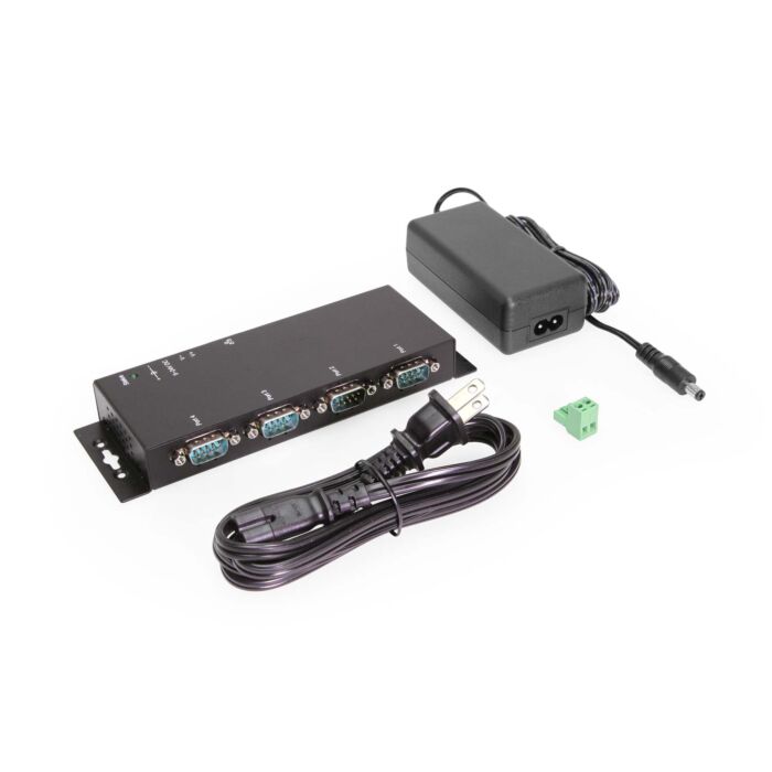 4-Port RS-232/422/485 Serial to Ethernet Device Server, PoE Power