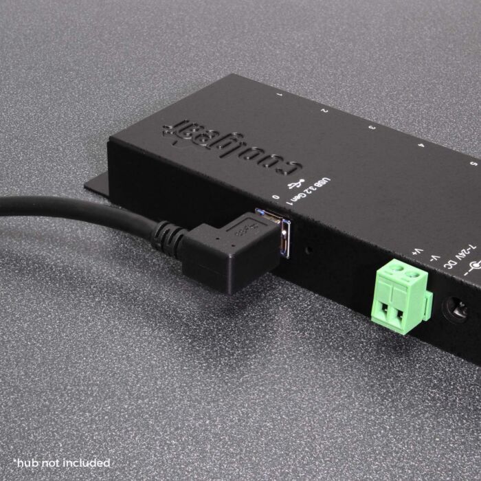 36 Inch (0.92m) USB 3.0 A to Left Angle B Male Cable, Black, 28/24AWG