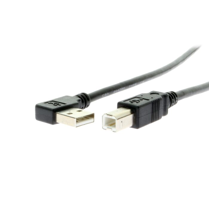 Close up of right angle A and straight B connecotr