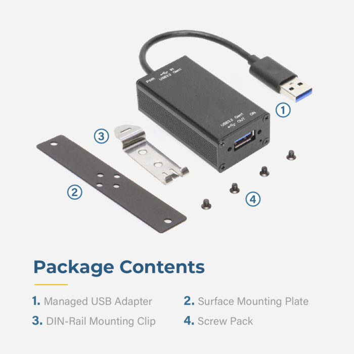 Single Port Managed USB 3.2 Gen 1 Port Adapter w/ ESD Surge Protection