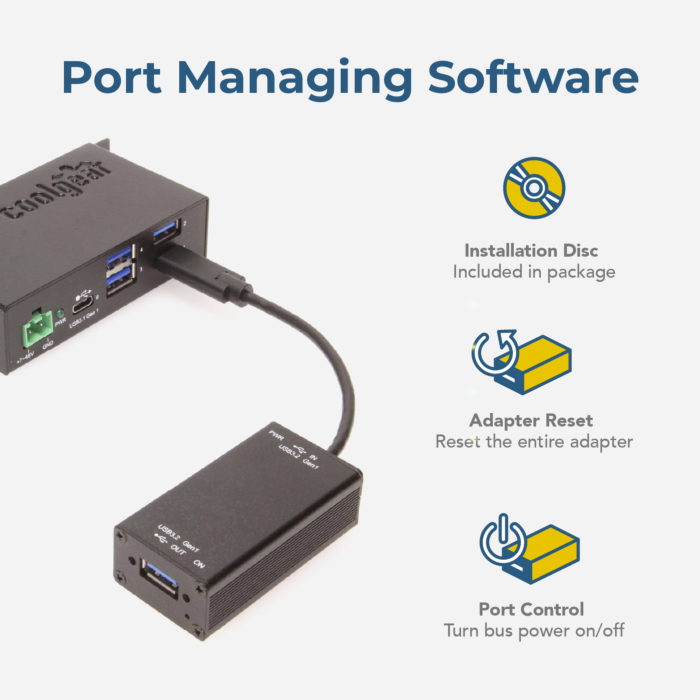 Single Port Managed USB-C 3.2 Gen 1 Port Adapter w/ ESD Surge Protection