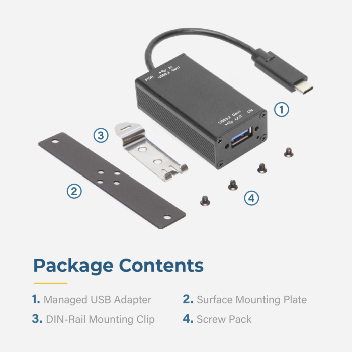 Single Port Managed USB-C 3.2 Gen 1 Port Adapter w/ ESD Surge Protection