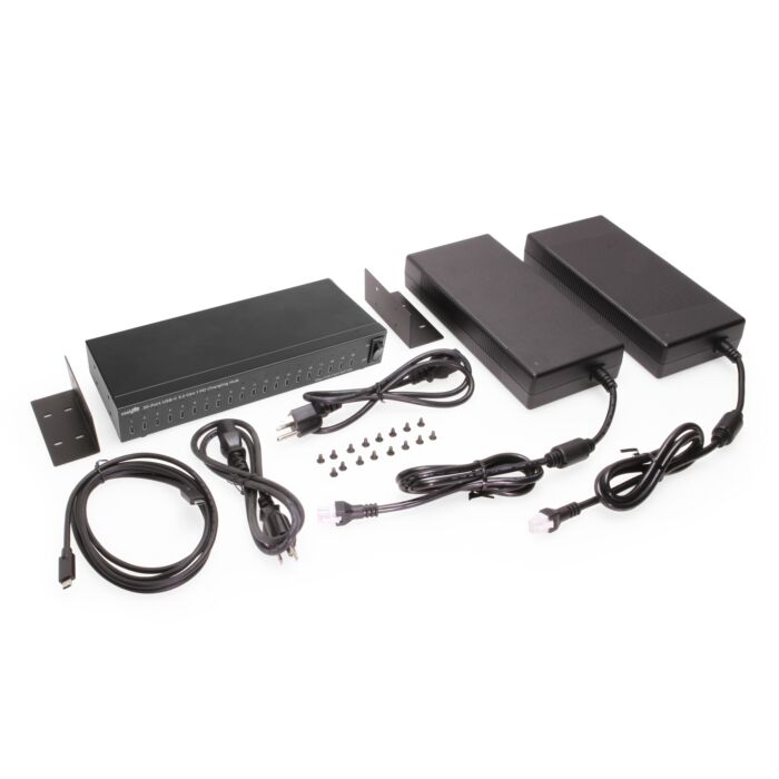 20 Port USB-C 3.2 Gen 1 Industrial Charging Hub w/ Max 27W Per-Port Power Delivery