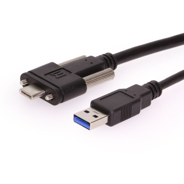 3ft. USB Type-C to A Dual Screw Lock Cable 5GB Data 3A Power