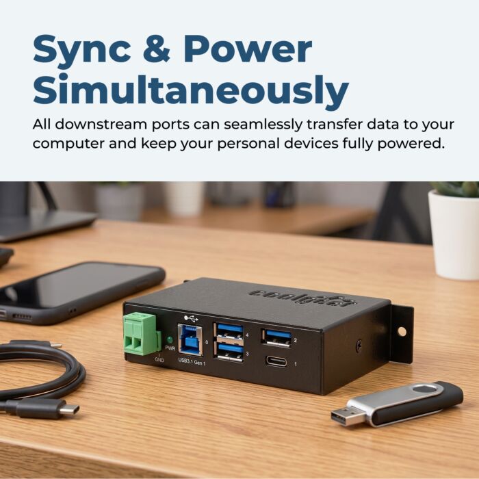USB C Hub 4 Port USB 3.1 Gen1 SuperSpeed Type-B Upstream