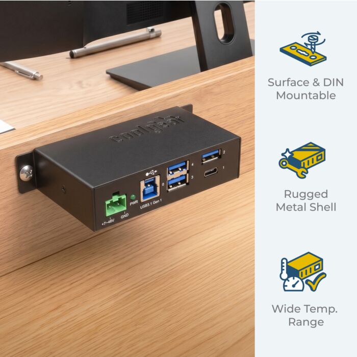 USB C Hub 4 Port USB 3.1 Gen1 SuperSpeed Type-B Upstream
