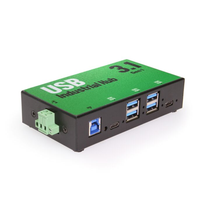 6-Port (4 Type A 2 Type C) USB 3.0 Hub Rugged Metal Case