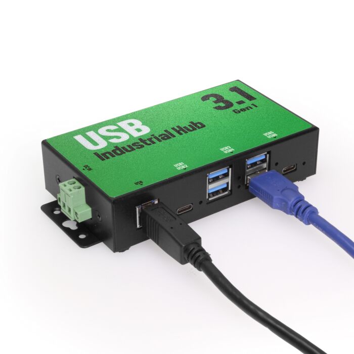 6-Port (4 Type A 2 Type C) USB 3.0 Hub Rugged Metal Case
