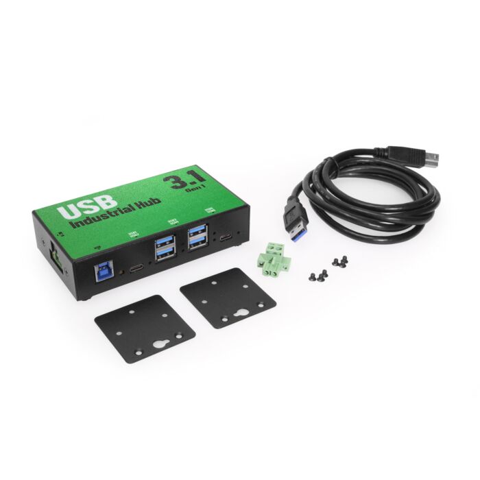 6-Port (4 Type A 2 Type C) USB 3.0 Hub Rugged Metal Case