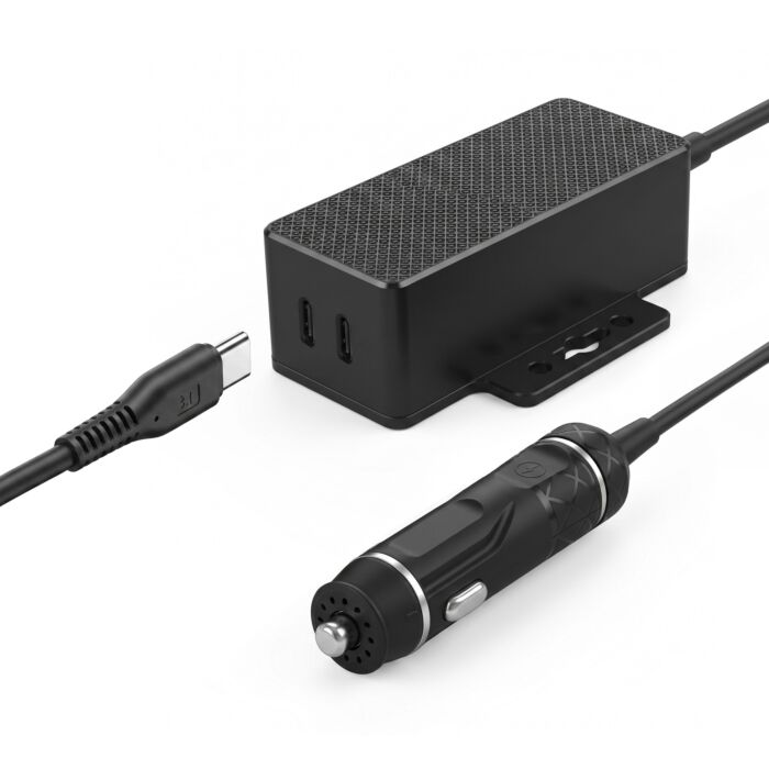 145W Dual USB-C PD 3.1 Vehicle Charger with Mountable Flanges