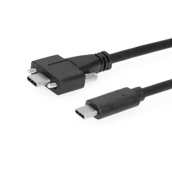 USB 3.2 Gen 2 Type-C to C Dual Screw Lock 0.5 Meter Cable 10GB Data 5A Power