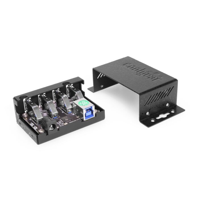 USB 3.2 Powered 4 Port Mini Hub with ESD & Surge Protection