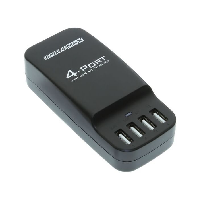 4 Port USB Desktop 34W AC Charger for Tablet and Smart Phone