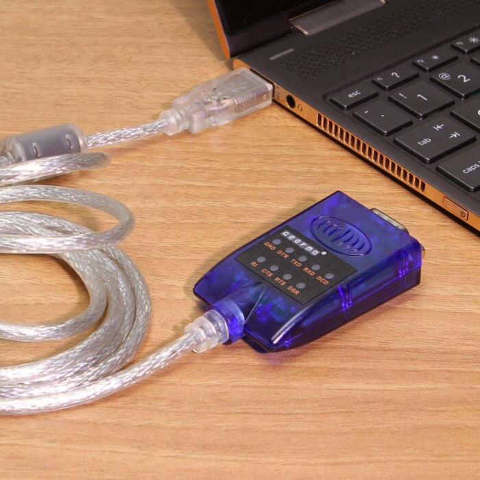 USB to Serial RS-232 Adapter with LED Indicators, FTDI Chipset, Supports Windows 11/10/8.1/8/7, Mac OS X 10.6 and Above