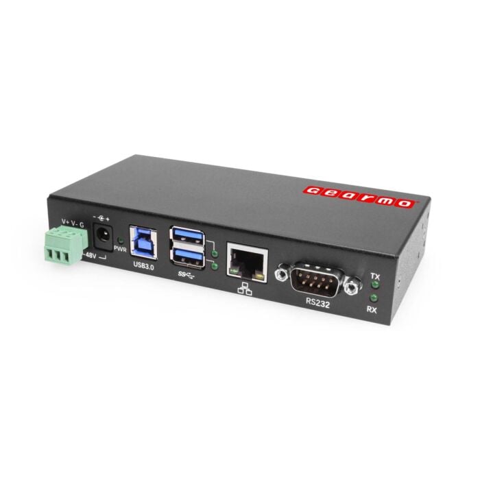 2-Port USB 3.2 Gen 1 Industrial Surface & DIN-Rail Mount Hub w/ Gigabit Ethernet & DB9 Serial FTDI Chipset