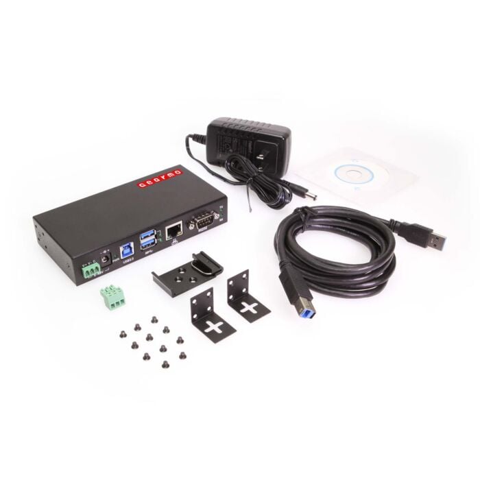 2-Port USB 3.2 Gen 1 Industrial Surface & DIN-Rail Mount Hub w/ Gigabit Ethernet & DB9 Serial FTDI Chipset