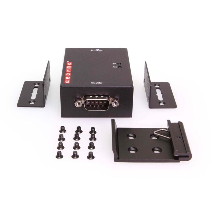 1 Port USB to Serial RS-232 Hub w/ FTDI Chipset & LED Indicators - Rugged Metal Housing Ideal for Mounting