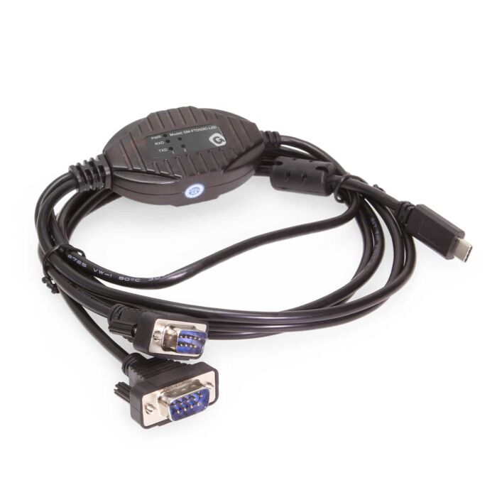 2 Port USB Type-C To Serial Adapter w/ Per Port Rx / TX Status LED Matrix