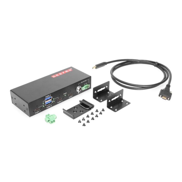 Industrial 4-Port USB 3.2 Gen 2 Type-C Hub w/ 15kV ESD Protection