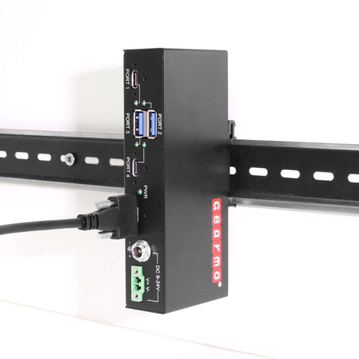 Industrial 4-Port USB 3.2 Gen 2 Type-C Hub w/ 15kV ESD Protection
