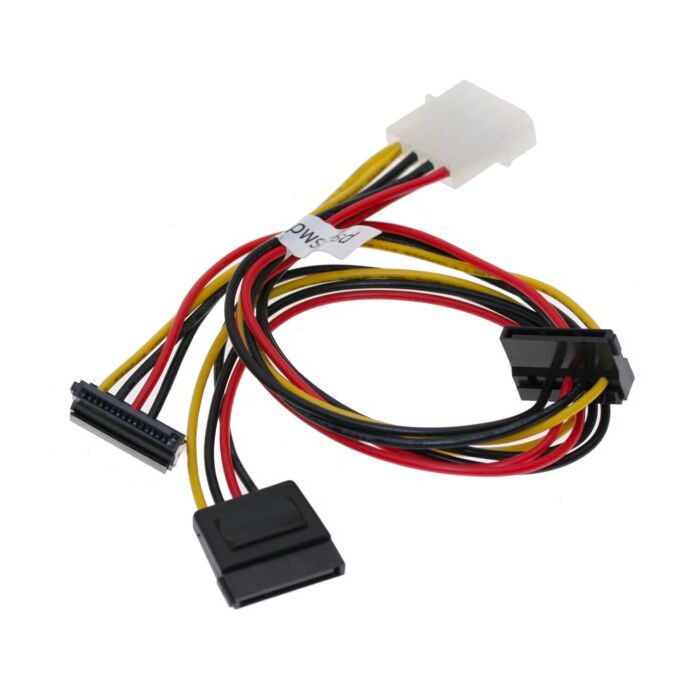 SATA Y Power Cable 1 Molex 4-Pin Adapter to 3 15-Pin SATA Power Plug Ports