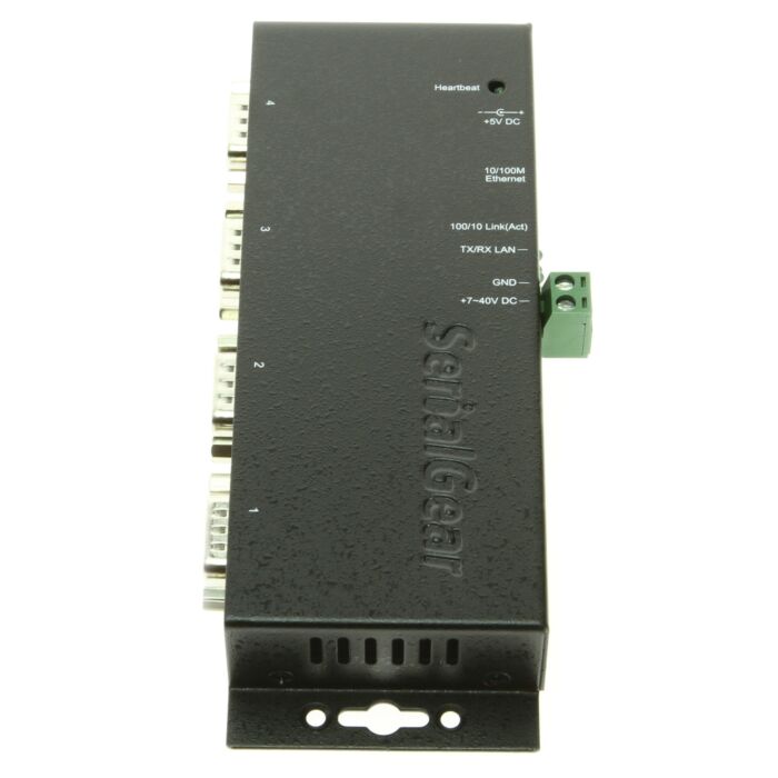 Industrial 4-Port RS-232 to Ethernet Data Gateway TCP/IP