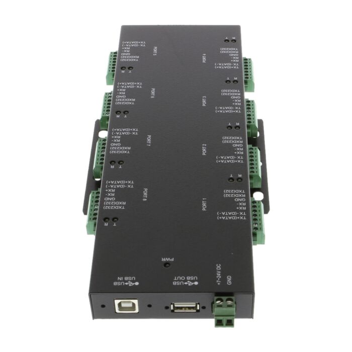 8-Port Terminal Block RS232/422/485 to USB Isolation/Surge Protection