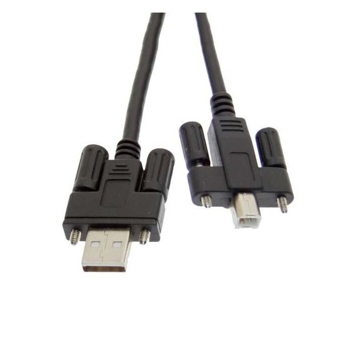 USB 2.0 Screw Lock Hi-Speed A to B Device Cable 15ft. Black