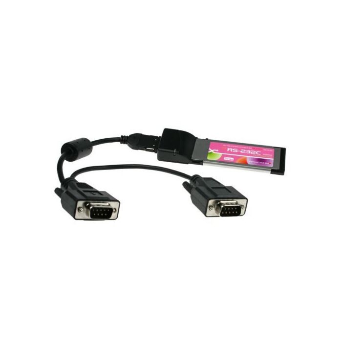 Two Port RS-232 ExpressCard DB-9 Dongle for New Laptops