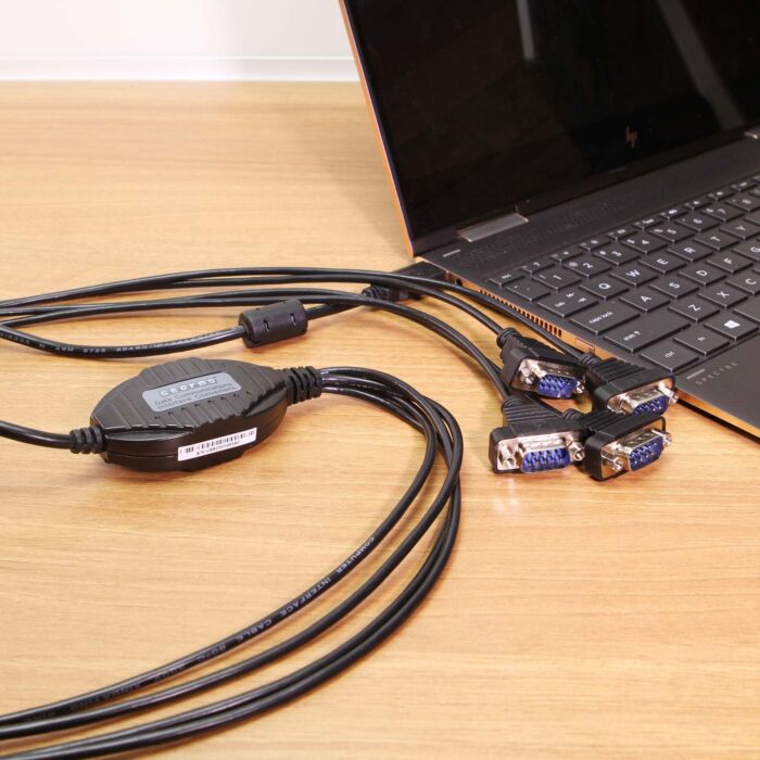4 Port Professional RS-232 USB 2.0 to Serial Adapter w/Nuts