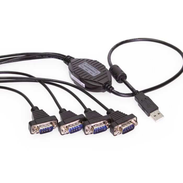 4 Port Professional RS-232 USB 2.0 to Serial Adapter w/Nuts