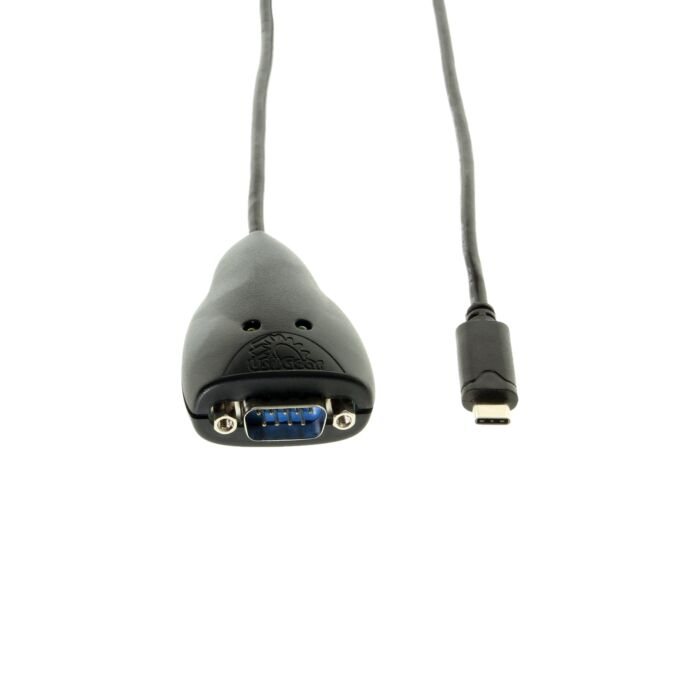 USB C to RS-232 6FT Serial Adapter Black w/FTDI Chipset DB9 male