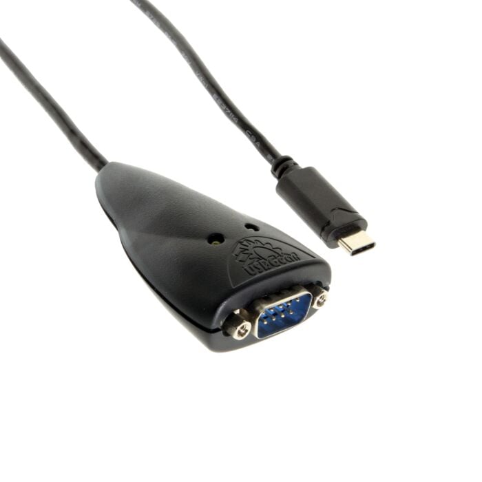 USB C to RS-232 6FT Serial Adapter Black w/FTDI Chipset DB9 male