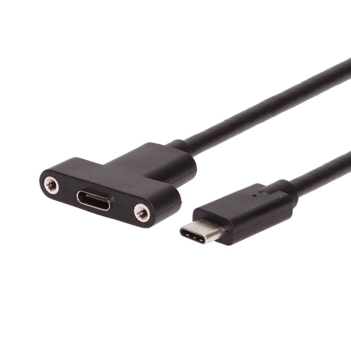 USB 3.2 Gen 2 Type-C Male to Female High Quality Panel Mount Cable 8 Inch