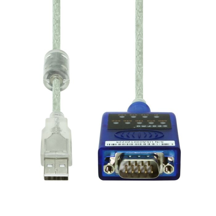 USB to Serial RS-232 Adapter with LED Indicators, FTDI Chipset, Supports Windows 11/10/8.1/8/7, Mac OS X 10.6 and Above