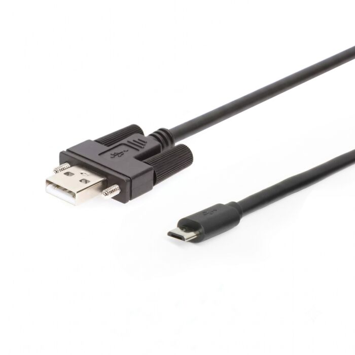 3ft USB 2.0 Screw-Locking Type-A to Micro-B Cable